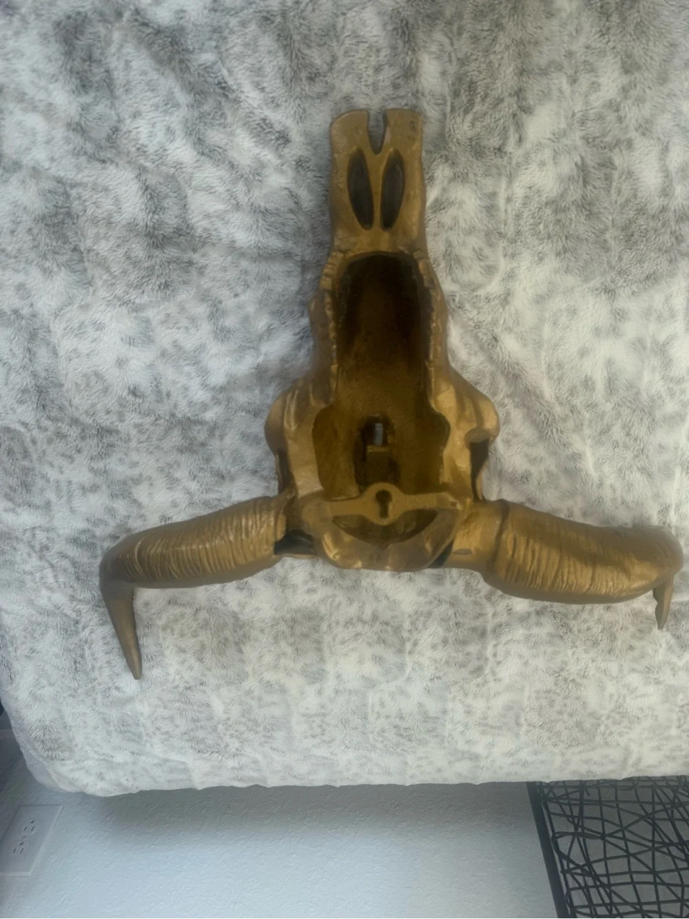 Decorative Gold Longhorn Skull Wall Accent - Rustic Home Wall Decor